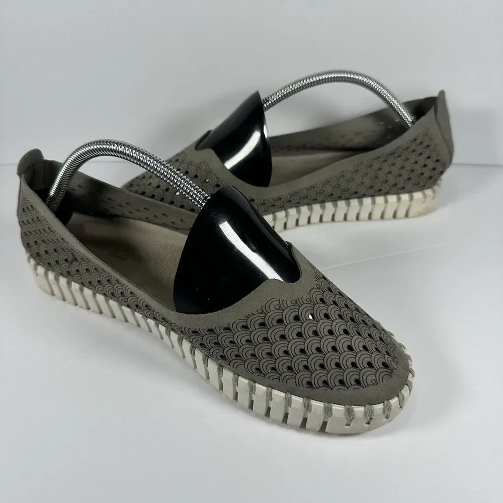 Ilse Jacobsen Tulip 139 Perforated Slip-On Sneakers Gray Size 41 / US 10